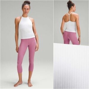 RARE Lululemon High-Neck Tight Fit Tank Top White 6 NWOT